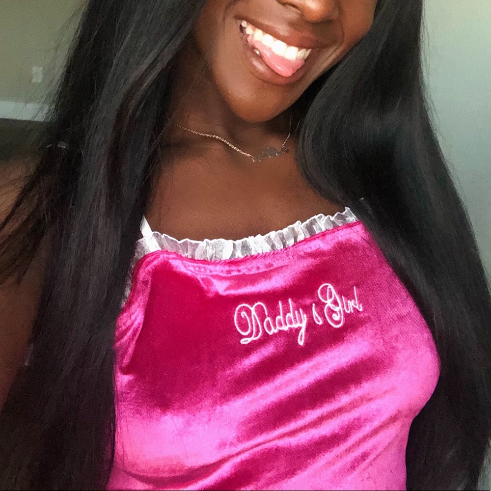 Daddy’s Girl Hot Pink Velvet Crop Top
